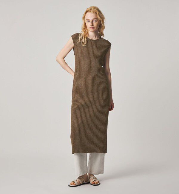STEVEN ALAN「＜Steven Alan＞リブ ノースリーブ ワンピース」|ワンピース|DK.BROWN