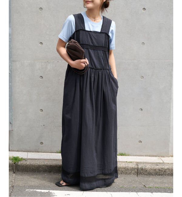 OUTDOOR PRODUCTS Usual Things「コットンローンレーストリムワンピース」|ワンピース|ブラック