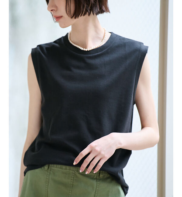 Rouge vif「【JEMORGAN/ジェーイーモーガン】カノコノースリーブカットソー/TCカノコ」|Tシャツ・カットソー|ブラック