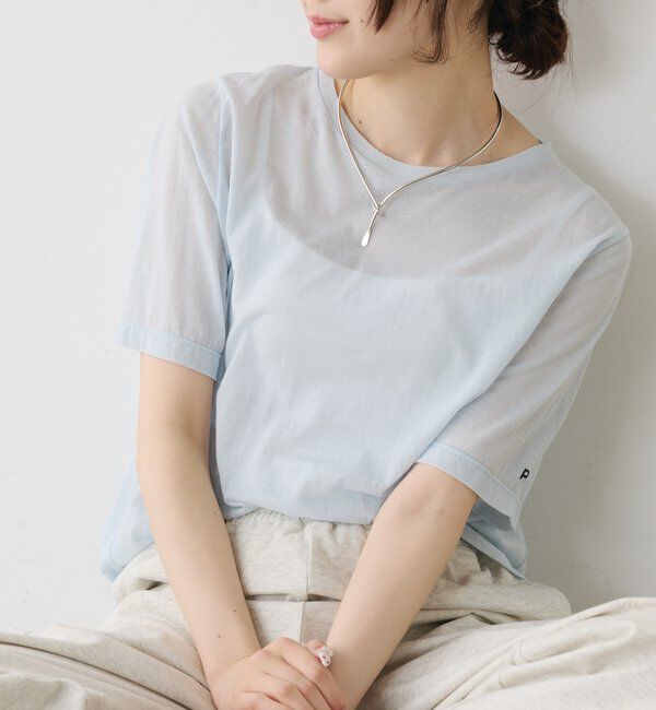  「シアーシンプルTシャツ」|Tシャツ・カットソー|サックスブルー