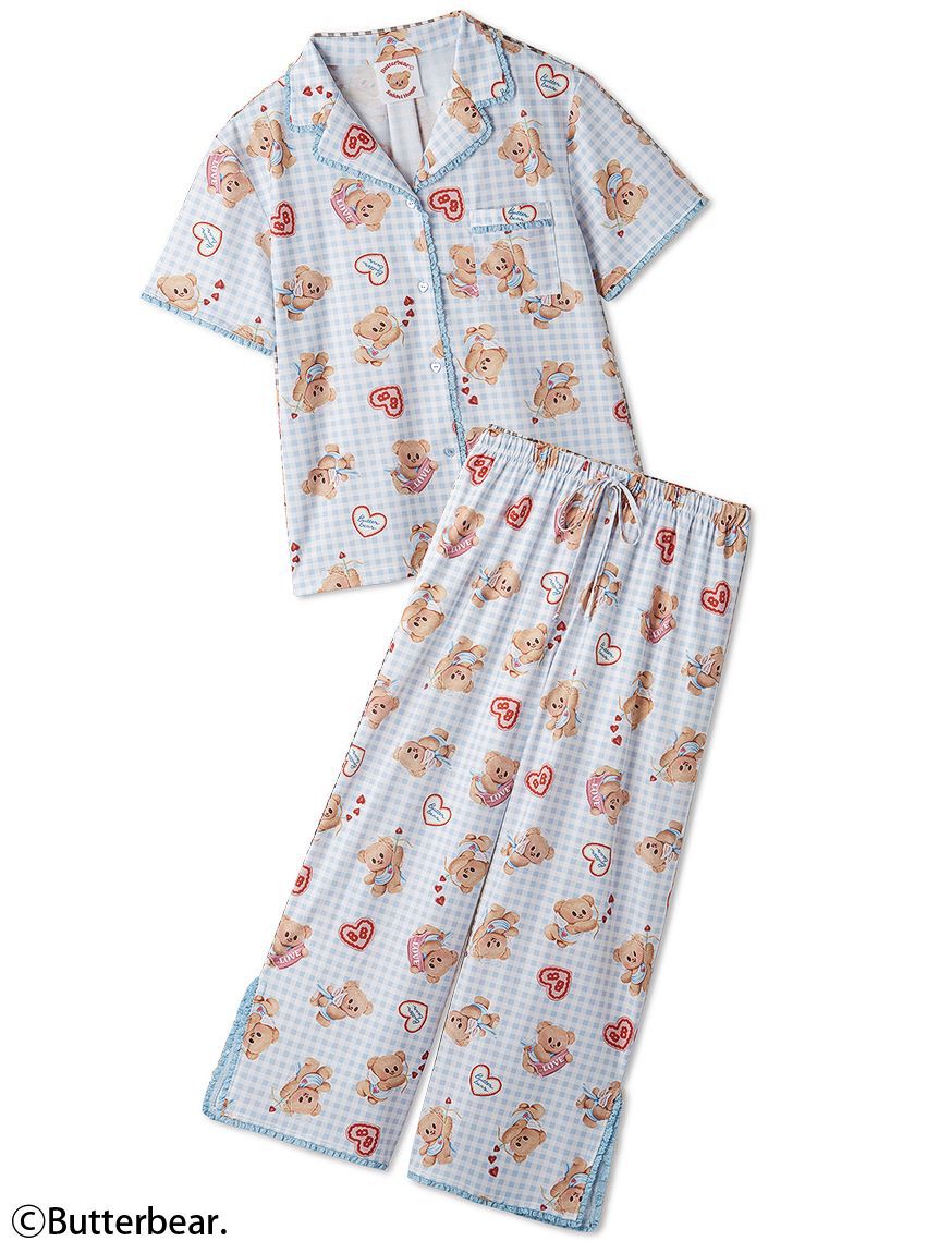 SNIDEL HOME「【WEB限定】【セット商品】【BUTTERBEAR】開襟シャツ＆カットロングパンツSET」|ルームウェア|