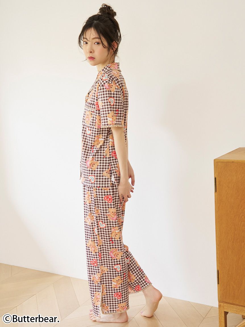SNIDEL HOME「【WEB限定】【セット商品】【BUTTERBEAR】開襟シャツ＆カットロングパンツSET」|ルームウェア|