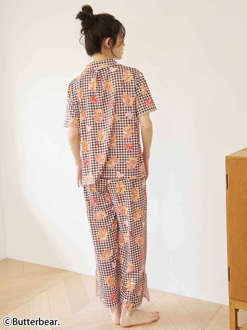 SNIDEL HOME「【WEB限定】【セット商品】【BUTTERBEAR】開襟シャツ＆カットロングパンツSET」|ルームウェア|