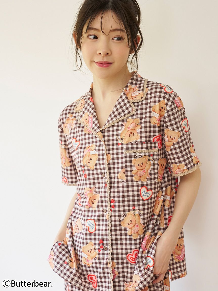 SNIDEL HOME「【WEB限定】【セット商品】【BUTTERBEAR】開襟シャツ＆カットロングパンツSET」|ルームウェア|
