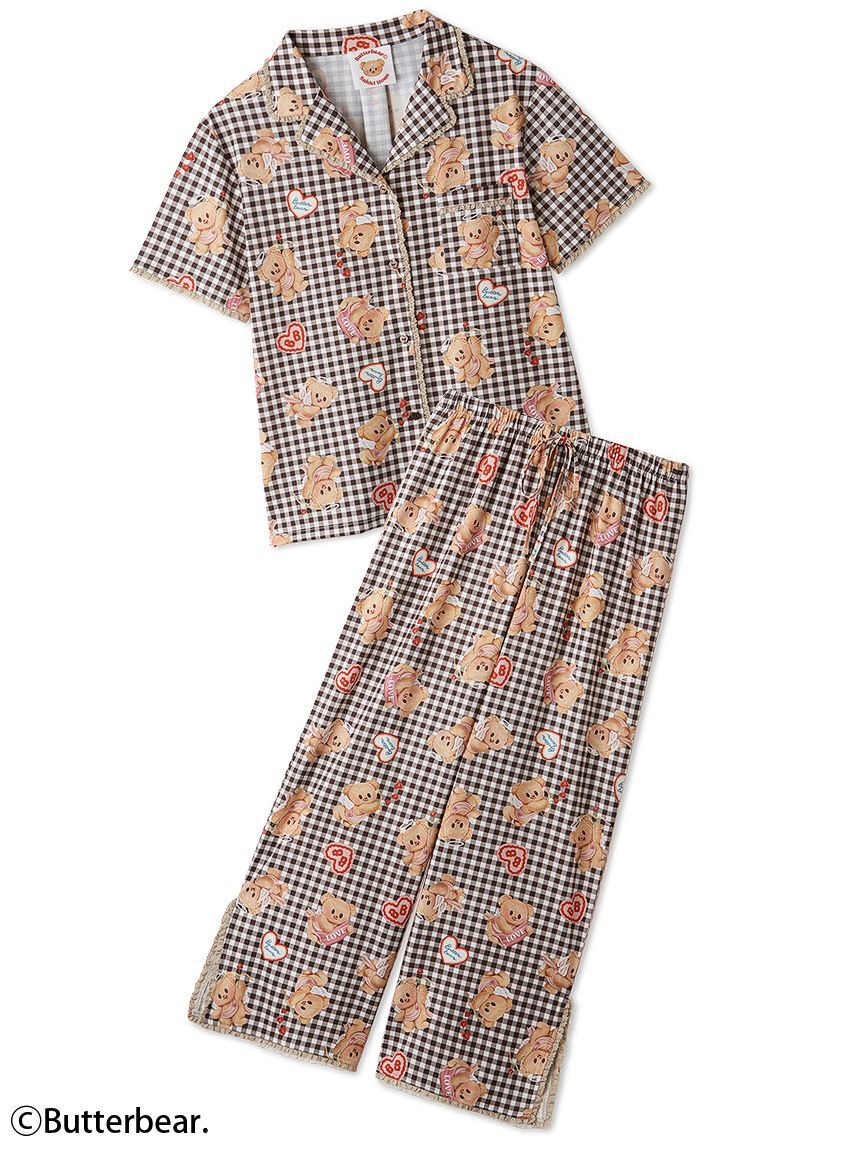 SNIDEL HOME「【WEB限定】【セット商品】【BUTTERBEAR】開襟シャツ＆カットロングパンツSET」|ルームウェア|BRW