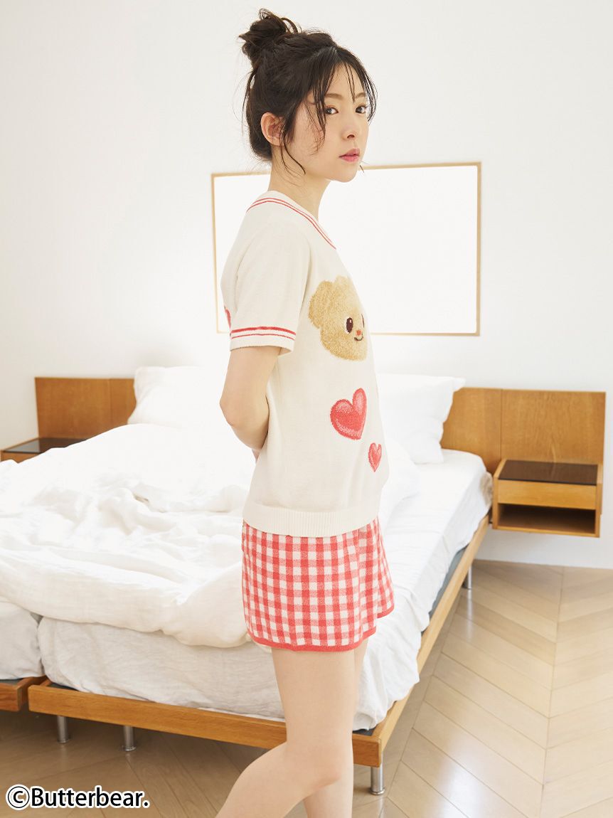 SNIDEL HOME「【WEB限定】【セット商品】【BUTTERBEAR】ニットプルオーバー＆ニットショートパンツSET」|ルームウェア|