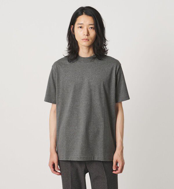 UNITED ARROWS「SARROWS/サローズ オーガニックコットン モックネック Tシャツ」|Tシャツ・カットソー|DK.GRAY