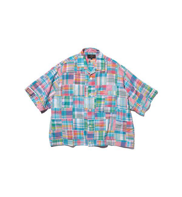 BEAMS PLUS「Cabana Boy-SHT Patchwork Madras Pink」|シャツ・ブラウス|PINK