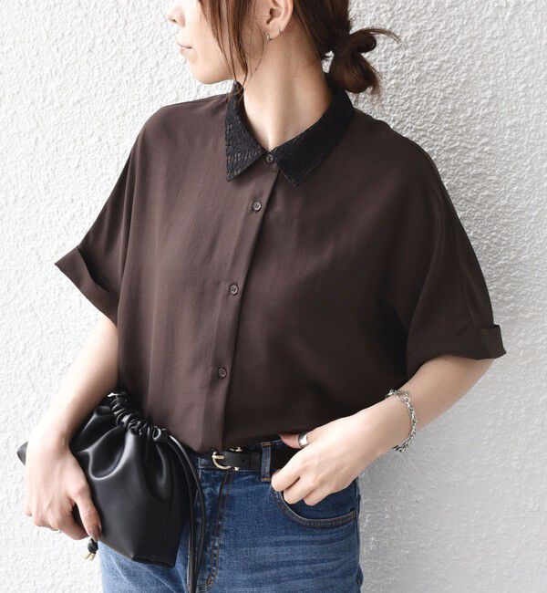SHIPS Colors 「SHIPS Colors:〈手洗い可能〉レースカラー コクーン シャツ◇」|シャツ・ブラウス|