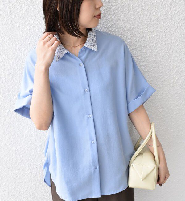 SHIPS Colors 「SHIPS Colors:〈手洗い可能〉レースカラー コクーン シャツ◇」|シャツ・ブラウス|