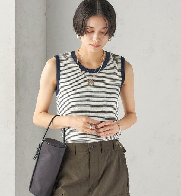 SHIPS for women「【SHIPS別注】miller: ノースリーブ ボーダー カットソー」|タンクトップ|