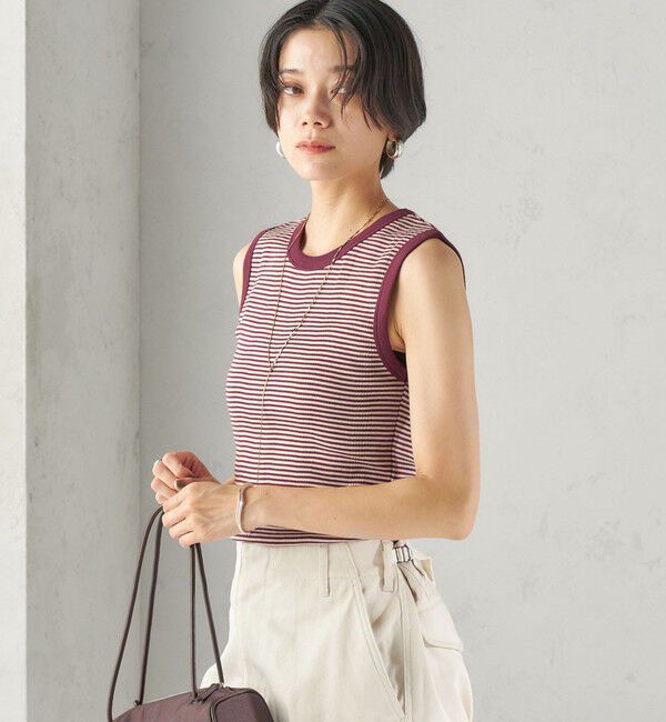 SHIPS for women「【SHIPS別注】miller: ノースリーブ ボーダー カットソー」|タンクトップ|