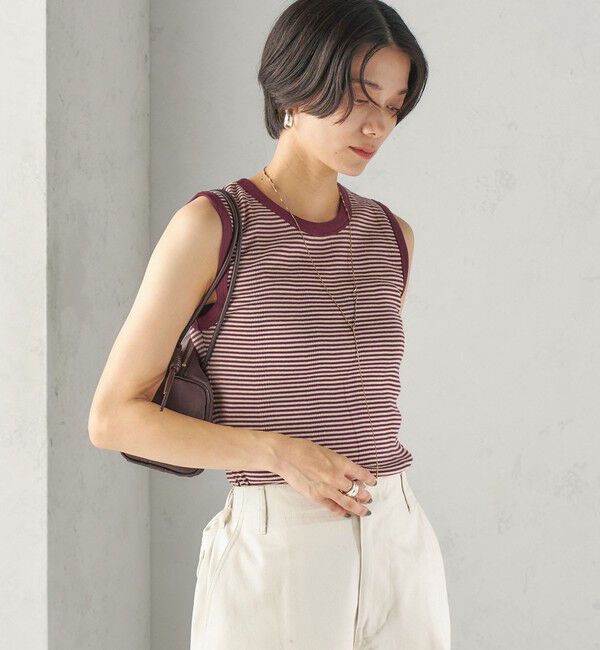 SHIPS for women「【SHIPS別注】miller: ノースリーブ ボーダー カットソー」|タンクトップ|