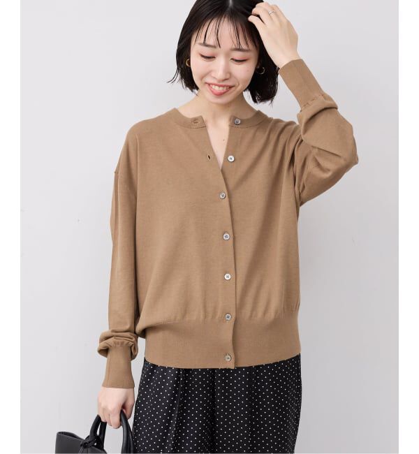 SLOBE IENA「《シリーズあり》コットンキュプラクルーネックカーディガン」|カーディガン|