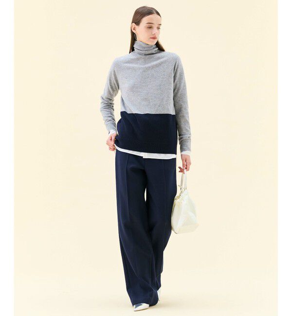 BEIGE,「【WEB限定・洗える】DEMING / バイカラーウールタートルネックニット」|ニット・セーター|