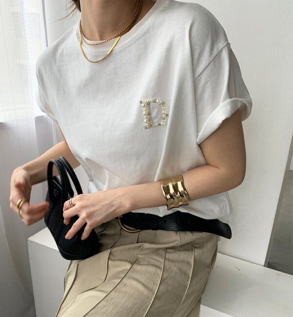  「DビジューTEE」|Tシャツ・カットソー|オフホワイト