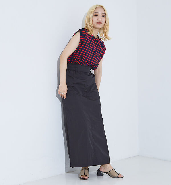 NOMINE「カットコンビ ワッシャー ワンピース」|ワンピース|レッド