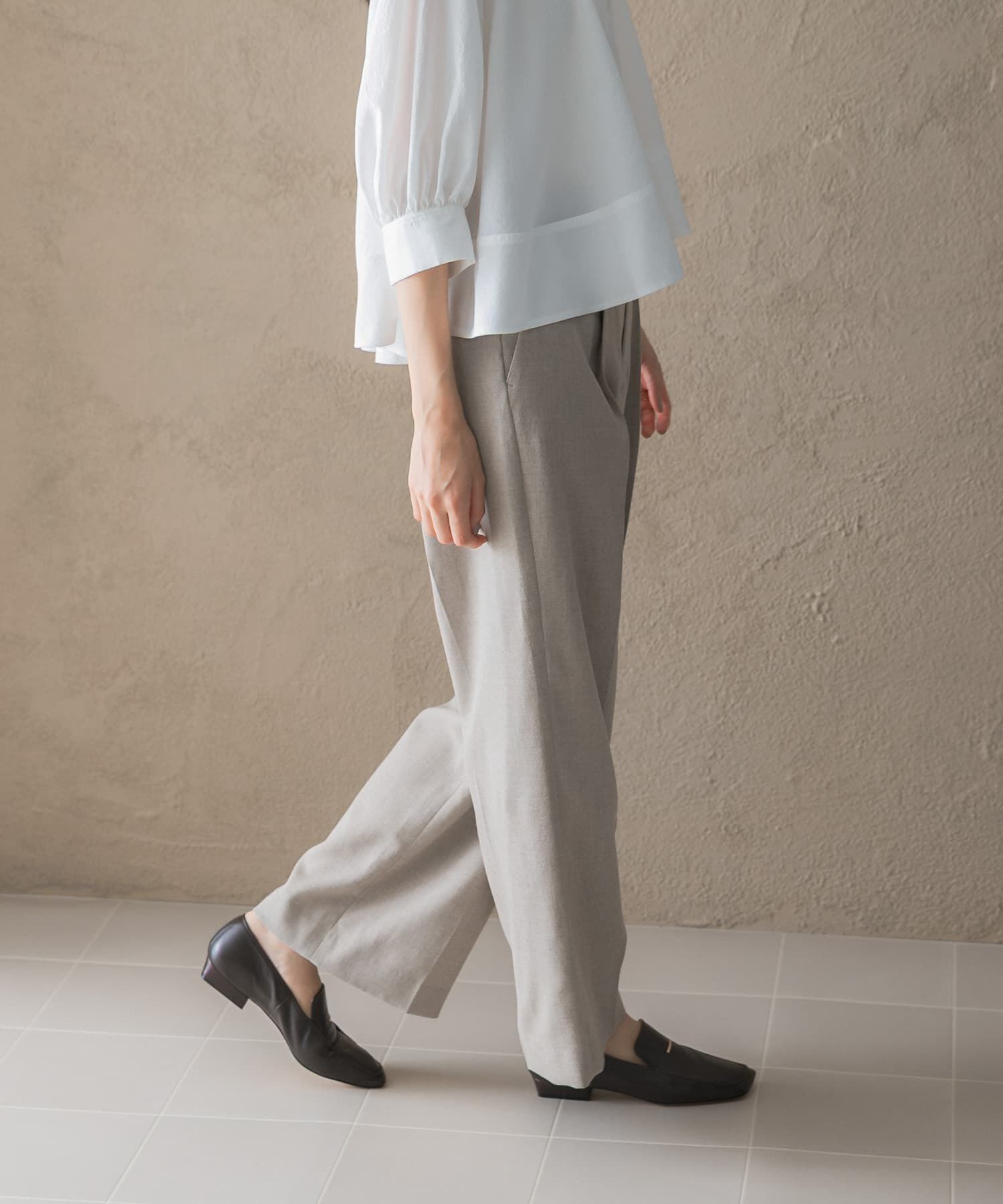 URBAN RESEARCH ROSSO「防シワハイウエストワイドスラックス」|その他|モカ
