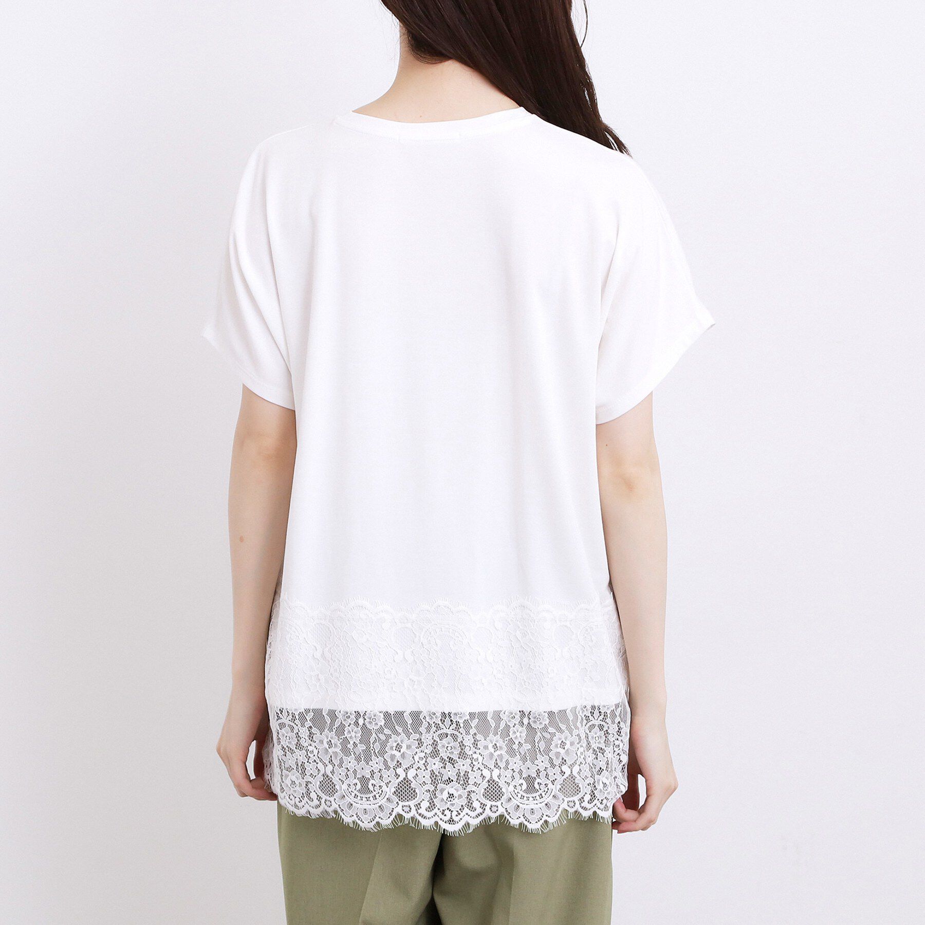 grove「【持続冷感】ひんやりポンチシリーズ／裾レースドルマンカットソー」|Tシャツ・カットソー|