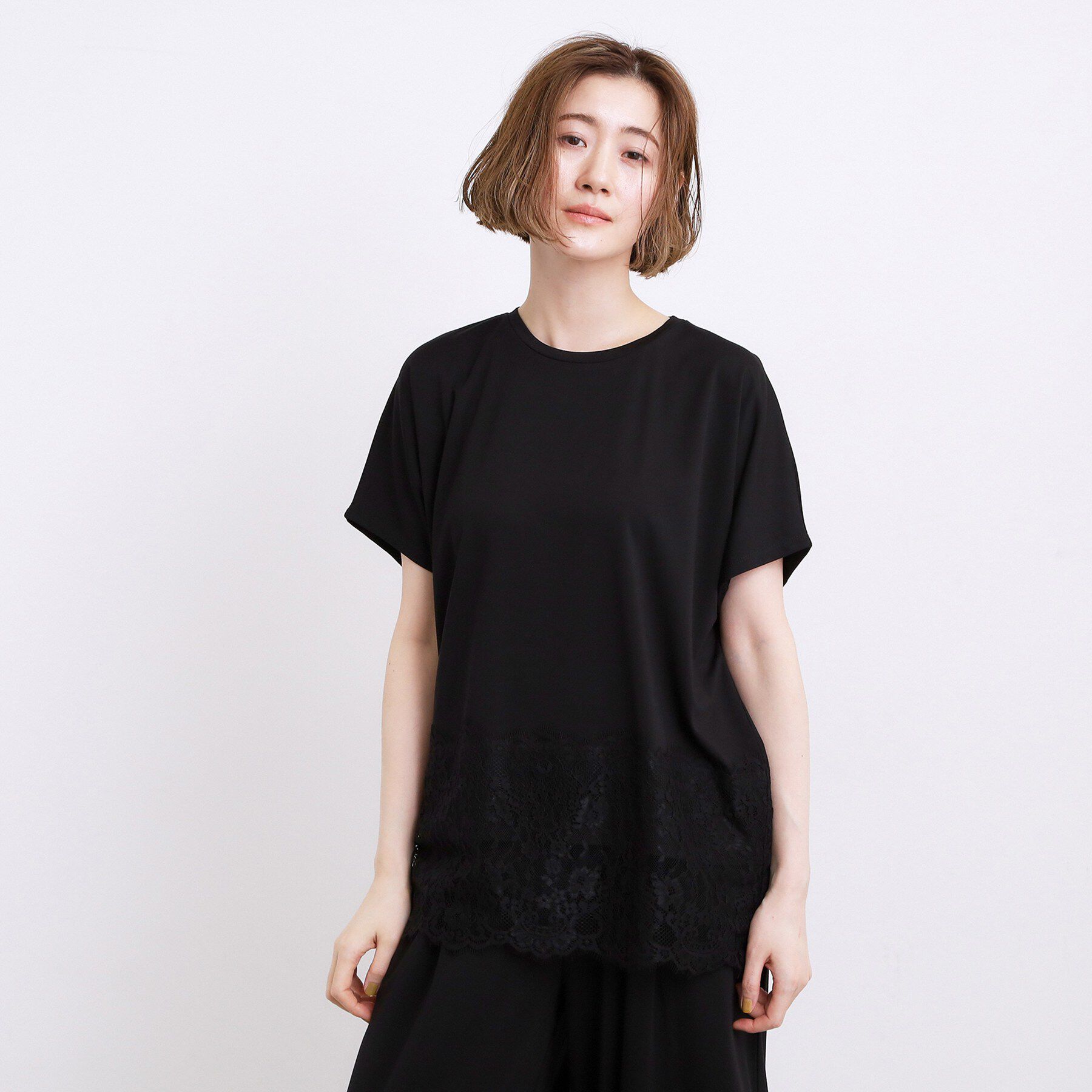 grove「【持続冷感】ひんやりポンチシリーズ／裾レースドルマンカットソー」|Tシャツ・カットソー|