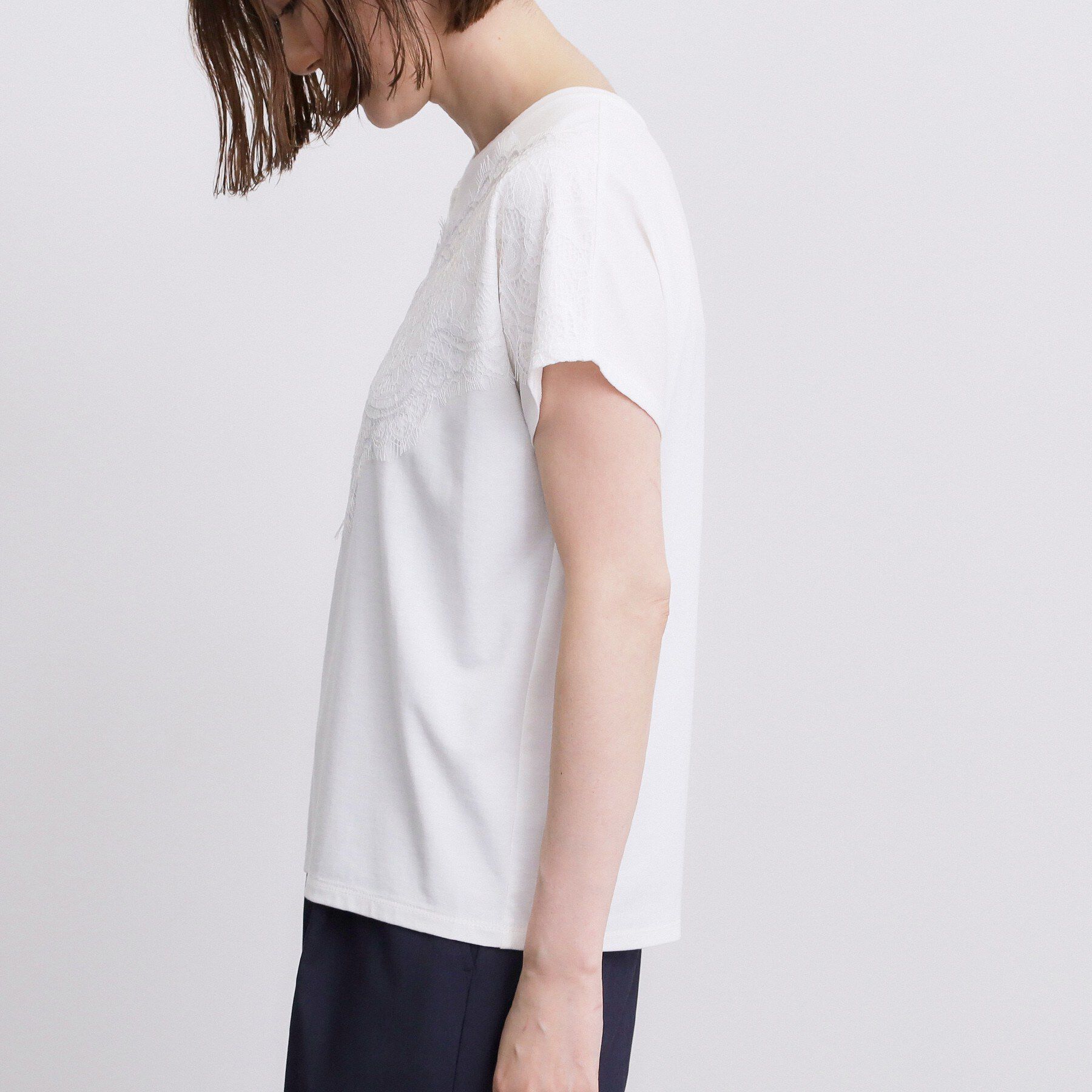 grove「【持続冷感】ひんやりポンチシリーズ／フロントレースドルマンカットソー」|Tシャツ・カットソー|