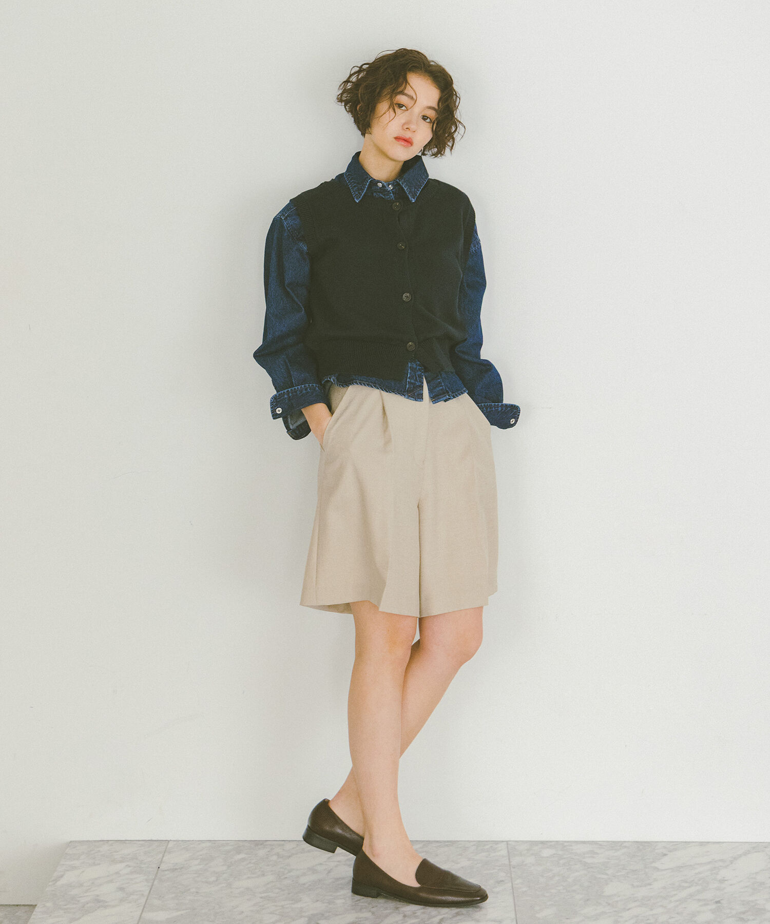  「〈N.〉タックキュロットパンツ」|その他|ベージュ