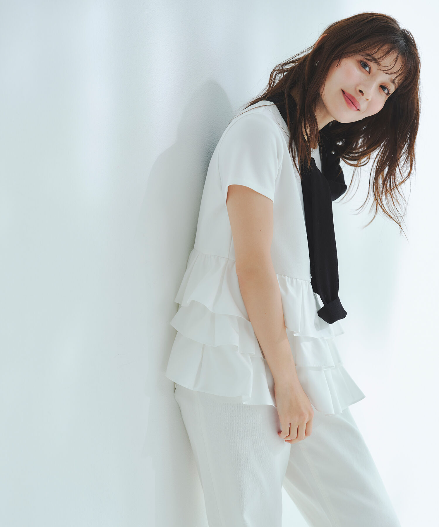  「〈山本里菜さんコラボ〉ドッキングペプラムカットソー」|Tシャツ・カットソー|オフホワイト1
