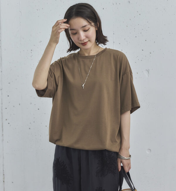 Doux archives「裾ドロストＴｅｅ」|Tシャツ・カットソー|BROWN