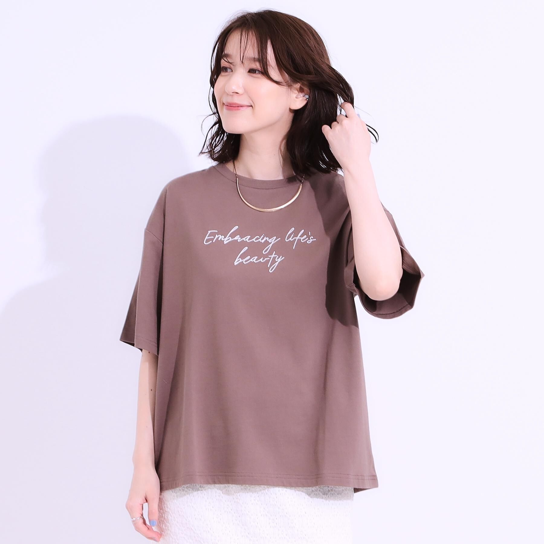 SHOO･LA･RUE「【選べる4柄】コットンプリントロゴTシャツ」|Tシャツ・カットソー|