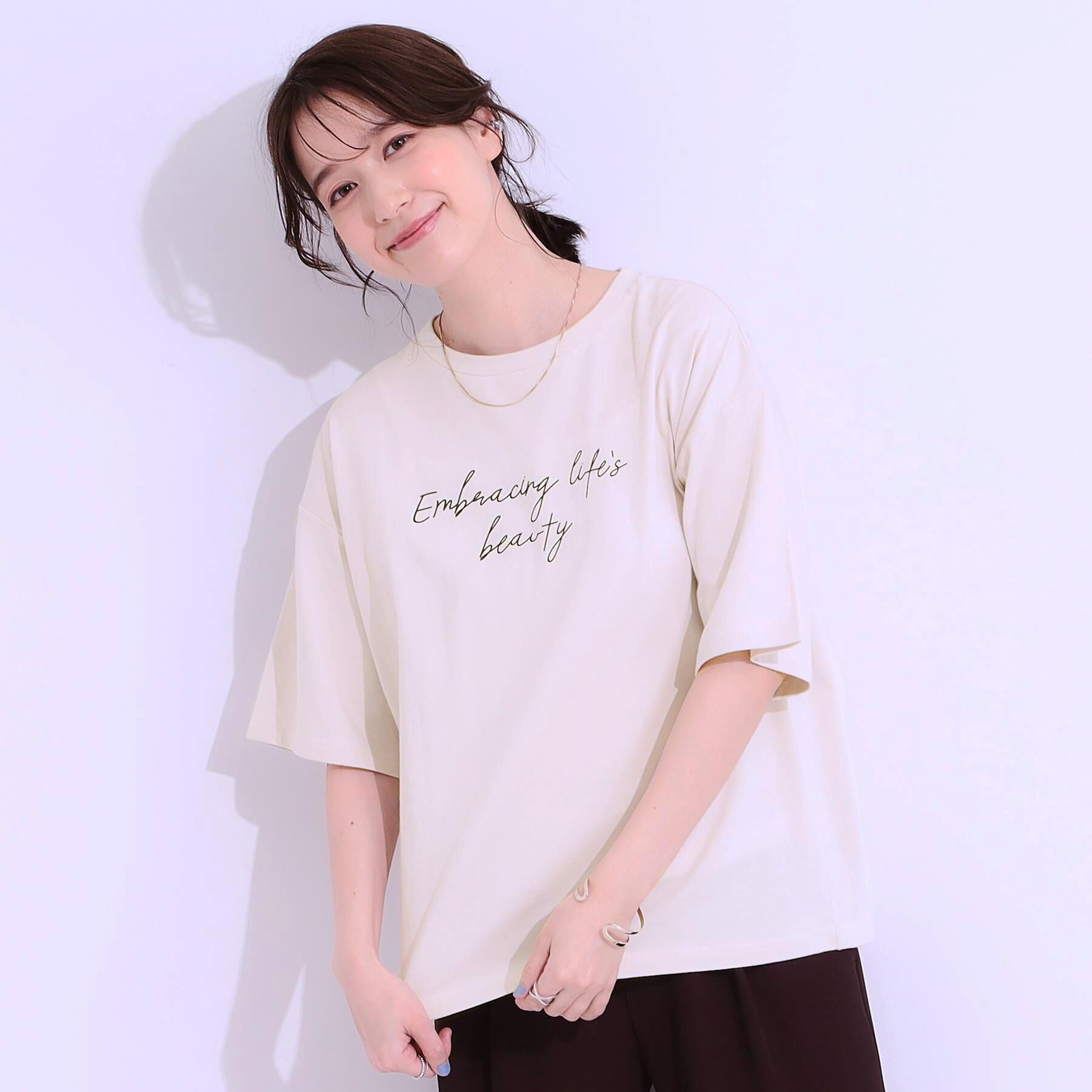SHOO･LA･RUE「【選べる4柄】コットンプリントロゴTシャツ」|Tシャツ・カットソー|