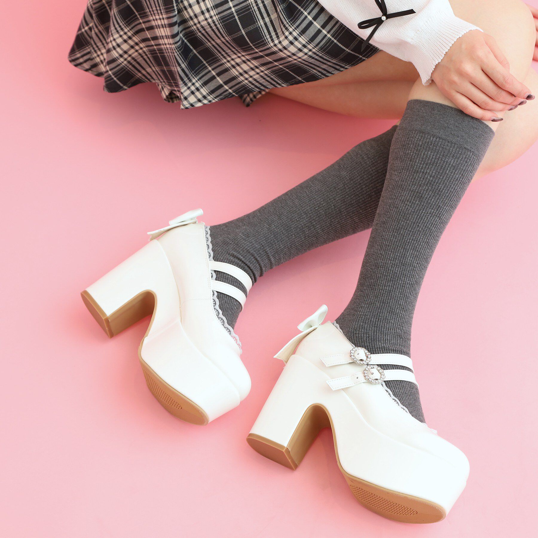 csT&P「厚底バックリボンパンプス」|パンプス|アイボリー(204)