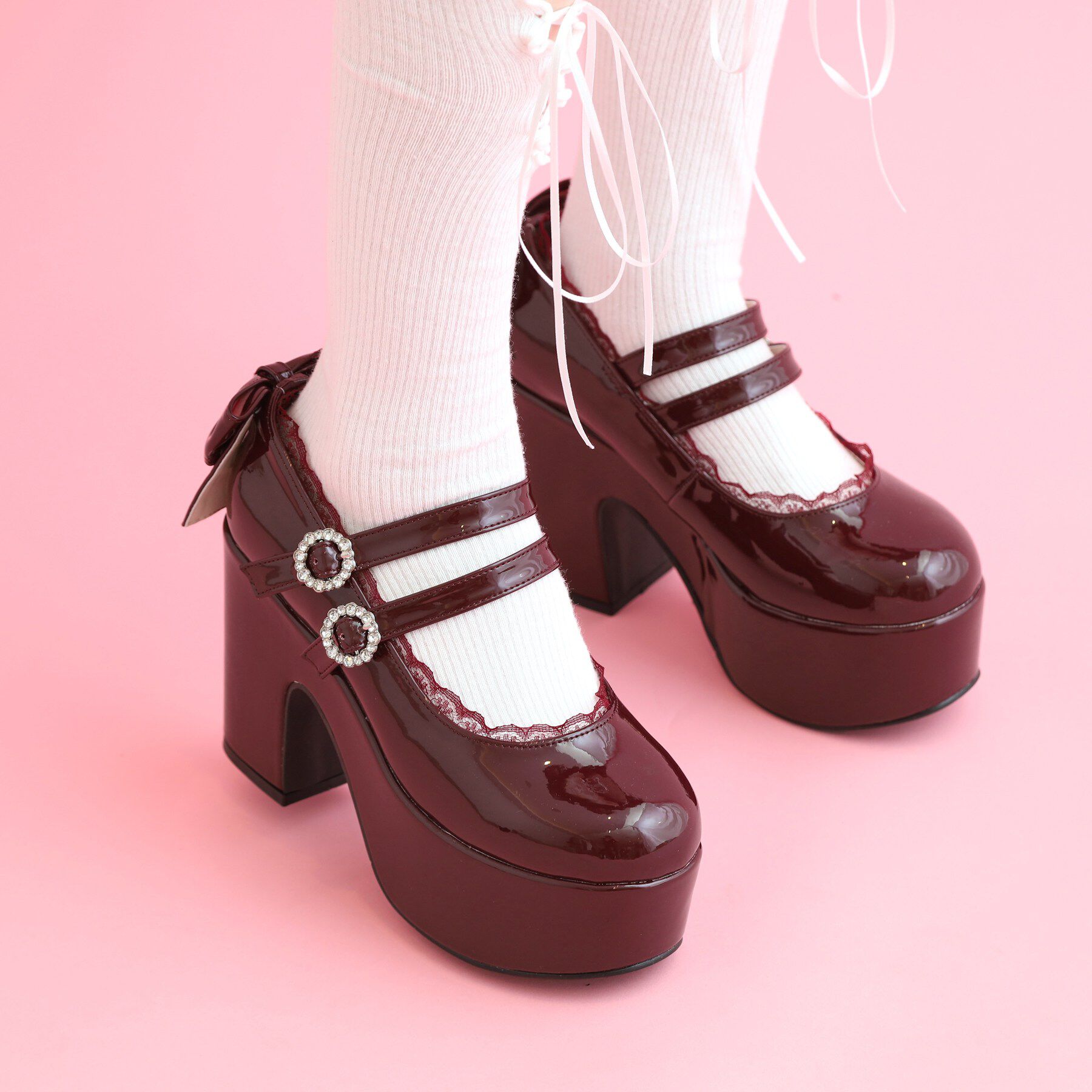 csT&P「厚底バックリボンパンプス」|パンプス|レッド(263)