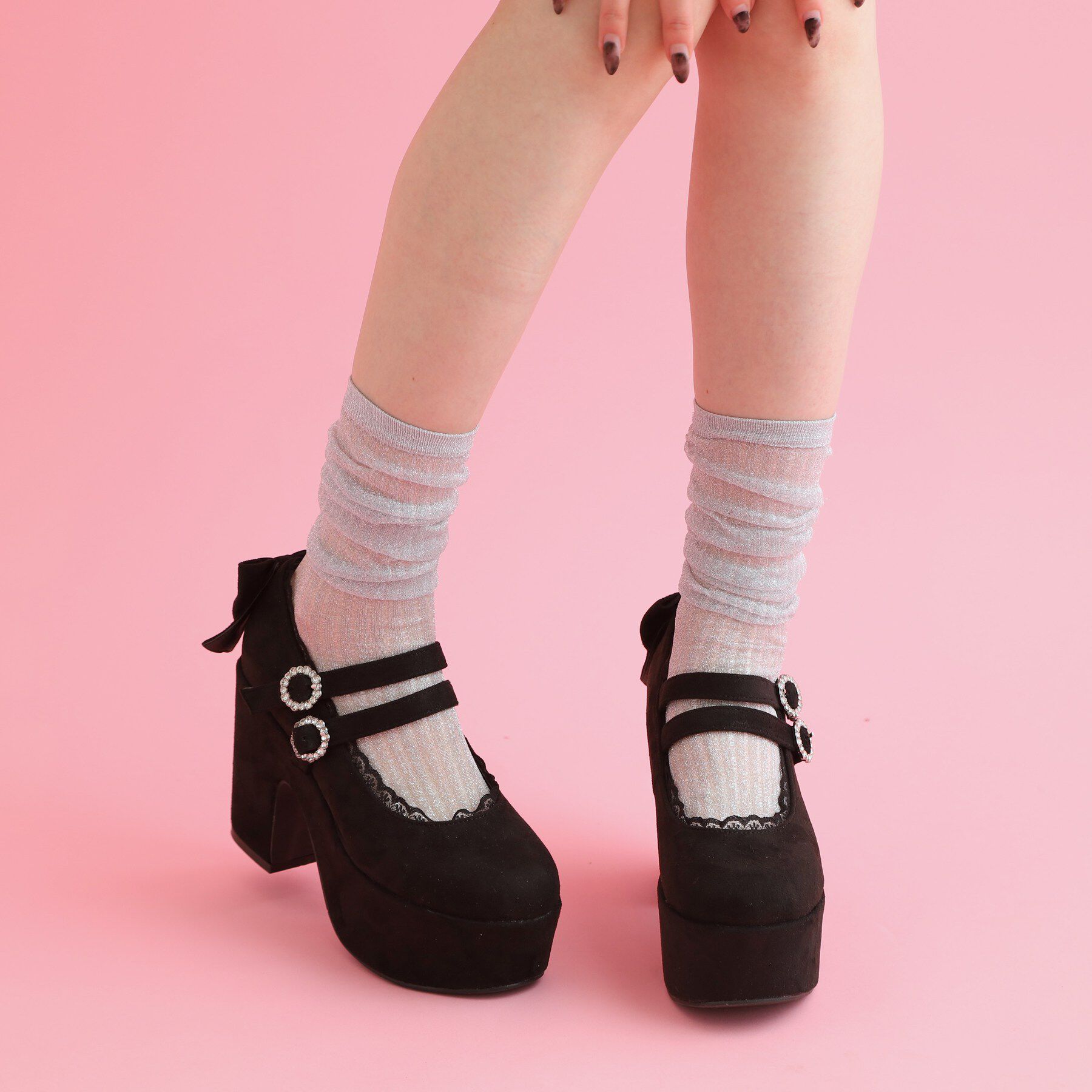 csT&P「厚底バックリボンパンプス」|パンプス|ブラック(319)
