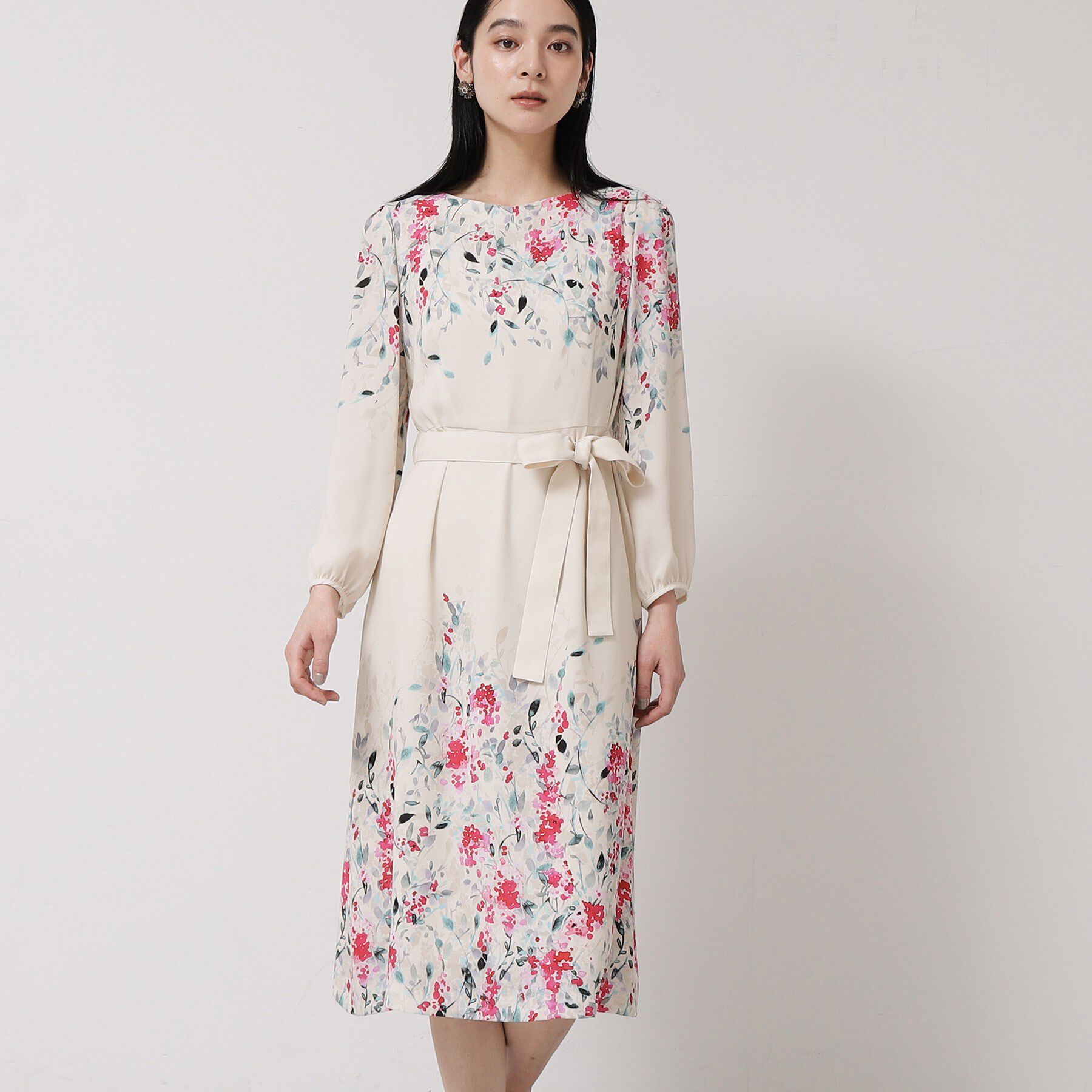 SunaUna「【&yours project】花柄ワンピース」|ワンピース|ベージュ(152)