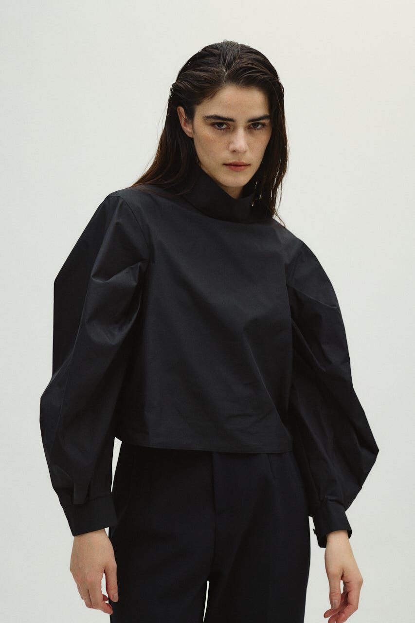 RIM.ARK 「Folded neck tuck blouse」|シャツ・ブラウス|BLK