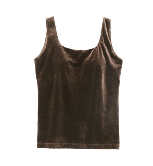 ELENDEEK「VELOUR PAD TANK」|タンクトップ|ブラウン