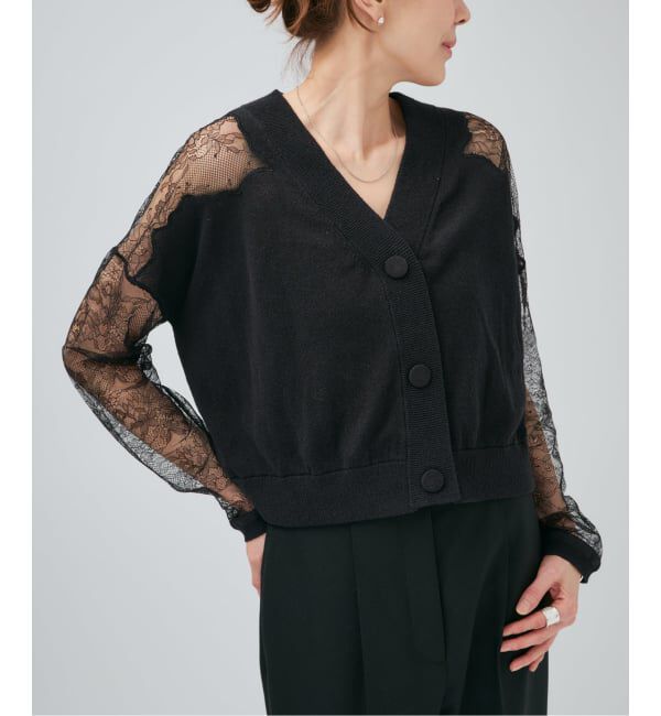 VERMEIL par iena「Cotton Boucle レースカーディガン」|カーディガン|