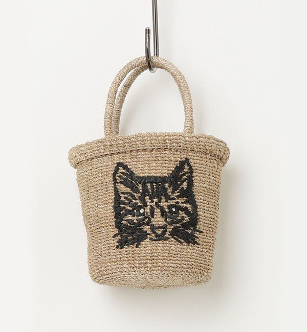 fredy emue「【BAGMATI/バグマティ】キャット刺繍アバカミニトートバッグ」|かごバッグ|