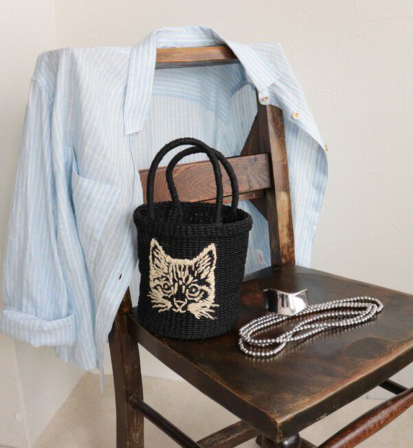 fredy emue「【BAGMATI/バグマティ】キャット刺繍アバカミニトートバッグ」|かごバッグ|