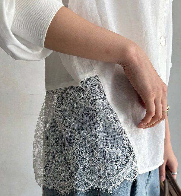  「【WEB限定】バックヘムレースカーディガン」|カーディガン|