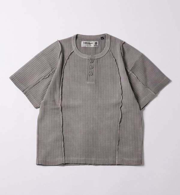  「【Sourcream】針抜きヘンリースイッチングS/STEE」|Tシャツ・カットソー|グレー