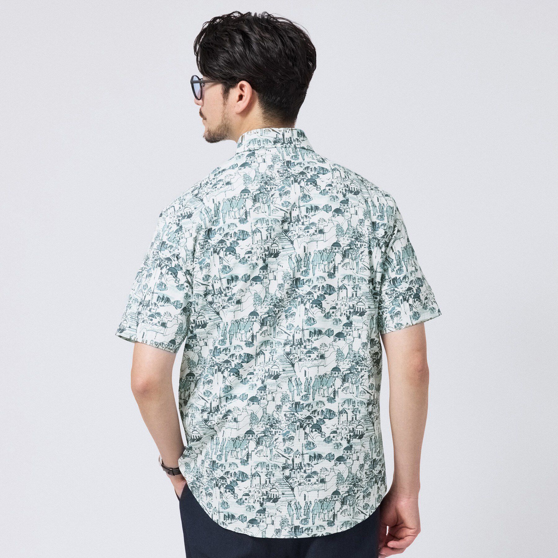 TAKEO KIKUCHI「【日本製】JFP DotAir（R）リゾートプリント半袖シャツ」|シャツ・ブラウス|