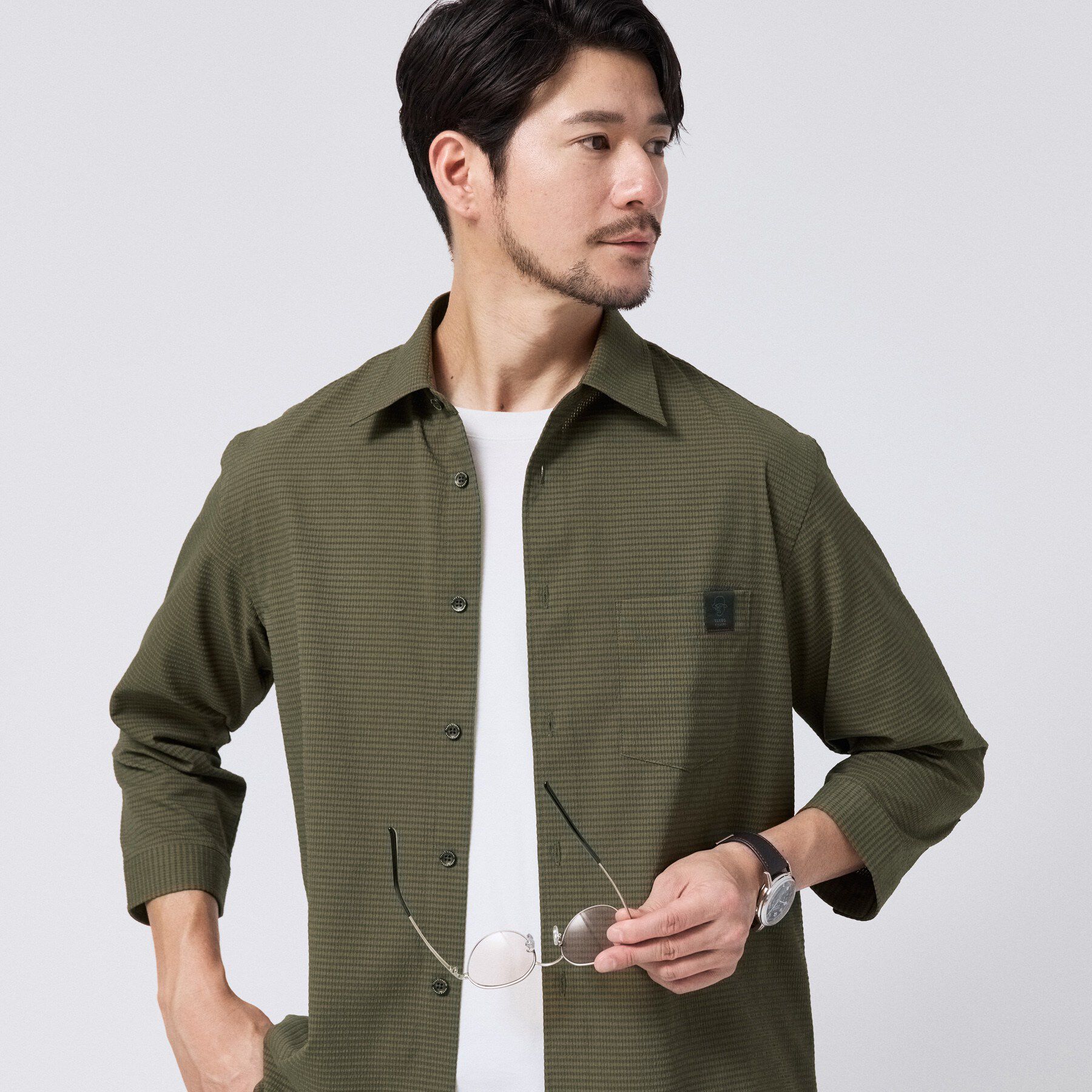 TAKEO KIKUCHI「JFP DotAir（R）サッカー7分袖シャツ」|シャツ・ブラウス|