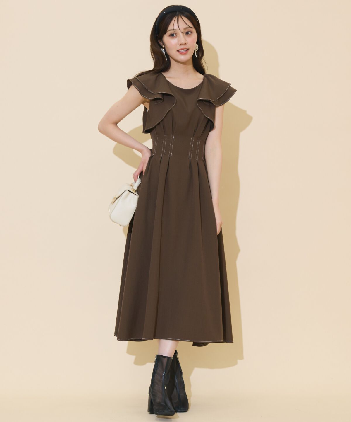WILLSELECTION「ラッフルスリーブバックリボンワンピース」|ワンピース|ﾀﾞｰｸﾌﾞﾗｳﾝ