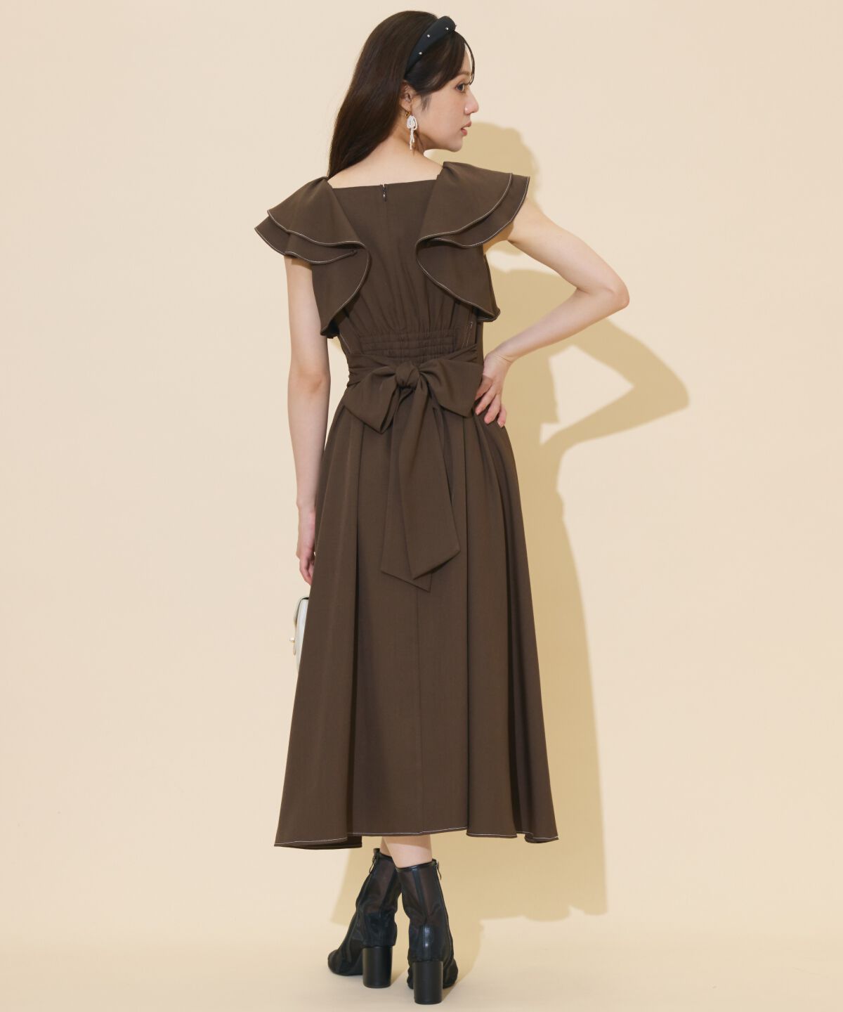 WILLSELECTION「ラッフルスリーブバックリボンワンピース」|ワンピース|