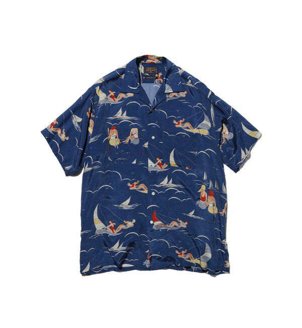 BEAMS PLUS「Open Collar Cupro Print」|シャツ・ブラウス|