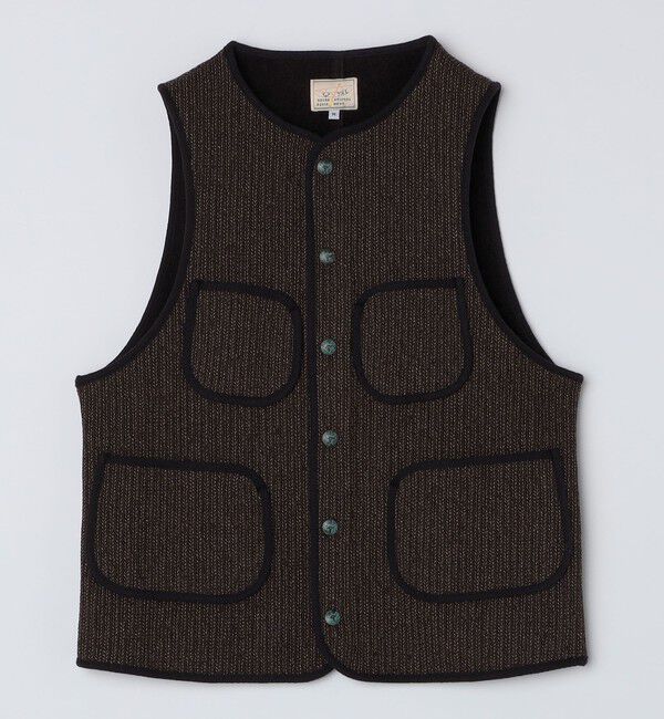 SHIPS「WYTHE NEW YORK: Beachcloth Vest」|ダウンベスト・ベスト|ブラウン