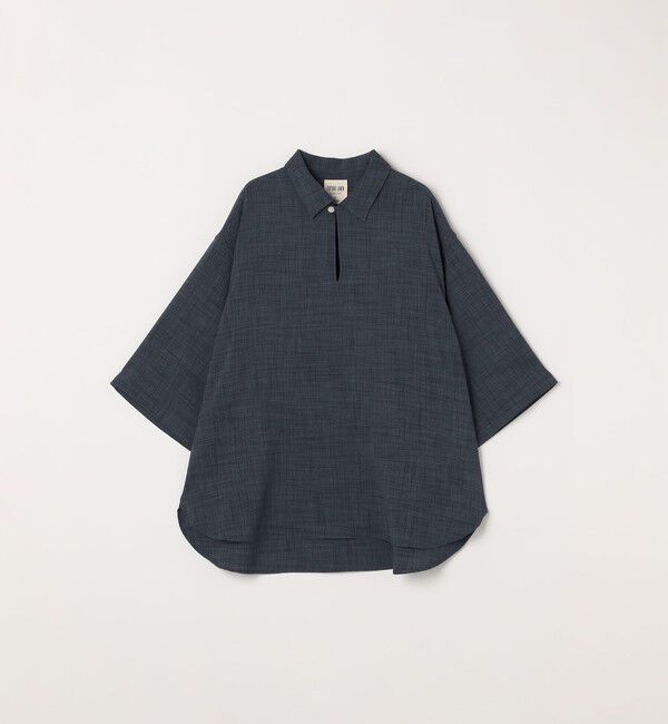 SHIPS any「SHIPS any:〈UVカット〉FUTURE LINEN CANVAS リネンライク スキッパー プルオーバーシャツ◇」|シャツ・ブラウス|