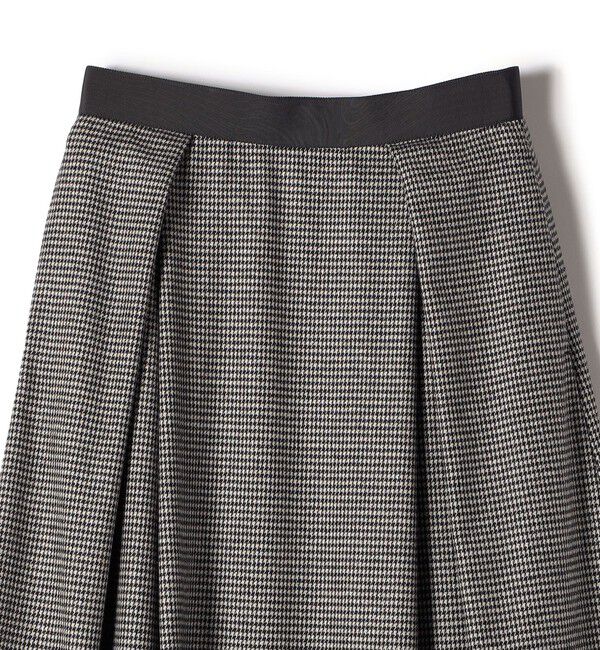 SHIPS for women「SHIPS Primary Navy Label:裾 フリンジ 千鳥 フレア スカート」|スカート|