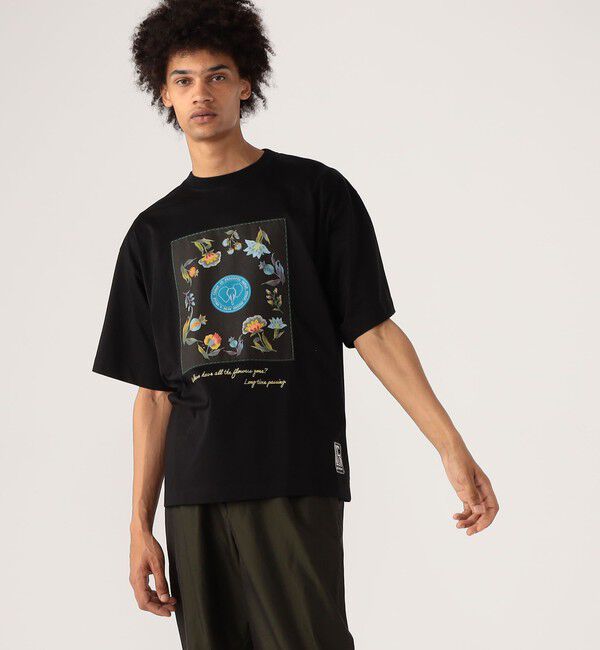 CABaN「CABaN スビンコットン フラワーサークルプリントＴシャツ」|Tシャツ・カットソー|